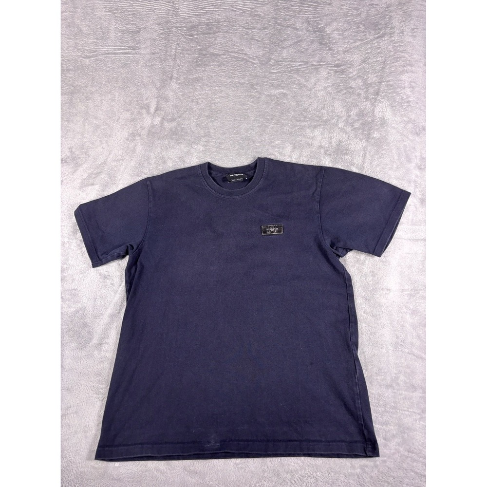 The Kooples T-Shirt Mens L Blue Crew Neck Short Sleeve ribbed neckline sleeves